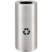 Global Industrial™ Aluminium Round Open Top Recycling Can, 20 gallons, satin transparent