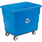 Camion cube de recyclage Dandux pour recyclables multiples, 16 boisseaux, bleu