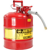 Bidon de sécurité Justrite® 7250120 de type II de 5 gallons avec tuyau de 5/8 po