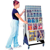 Extrémité Mobile quantique sur Bin Floor Stand QFS248-76 + QFS400-recto verso 48" H Ivoire