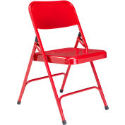 National Public Seating Steel Folding Chair - Premium with Double Brace - Red - Pkg Qty 4