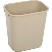 Rubbermaid® Petite corbeille à papier en plastique moulé souple, capacité de 3,5 gallons, beige