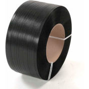Cerclage industriel™ mondial en polypropylène, 1/2"L x 9000'L x 0,018 » d’épaisseur, 8 » x 8 » Core, Noir