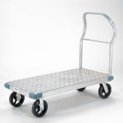 Global Industrial Aluminum Diamond Deck Platform Truck 48x30 2400 Lb. Cap. 8" Rubber Casters