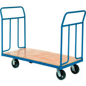 Global Industrial™ Wood Deck Platform Truck 6" Mold-On Rubber Wheels 2400 Lb. Capacity