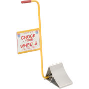 Aluminum Wheel Chock EALUM-7-HS 10"L x 7"W x 8"H with Safety Sign