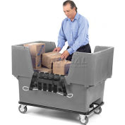 Dandux Gray Easy Access 18 Bushel Plastic Mail & Box Truck 51166718A-5S with Cargo Net
