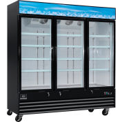 Nexel® Merchandiser Refrigerator, 3 Door, 78-3/8"Wx30"Dx84-3/8"H, 53 Cu. Ft.