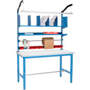Global Industrial™ Packing Workbench W/Riser Kit, Bord carré stratifié, 72"W x 36"D