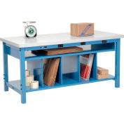 Global Industrial Packing Workbench W/Lower Shelf & Power, Laminate Square Edge, 60"W x 30"D