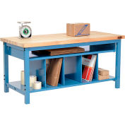 Global Industrial Packing Workbench W/Lower Shelf Kit, Butcher Block Square Edge, 60"W x 30"D