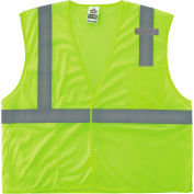 Ergodyne GloWear 8210HL-S Mesh Hi-Vis Safety Vest, Class 2, Economy, Single Size, L, Lime