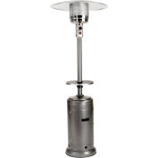 Hiland Patio Heater avec table en acier, 48000 BTU, propane, argent