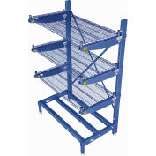 Nexel® Single-Sided Cantilever Rack Shelving, 3 Wire Shelves, 60"W x 24"D x 72"H