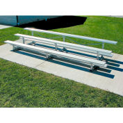 3 Row National Rep Tip N Roll Aluminum Bleacher, 21'W, Single Footboard