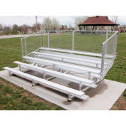 5 Row National Rep Aluminum Bleacher with Guardrails, 15' Long, Single Footboard
