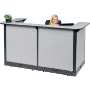 Interion® U-Shaped Electric Reception Station, 88"W x 44"D x 46"H, Gray Counter, Gray Panel