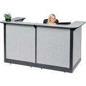 Interion® U-Shaped Reception Station With Raceway, 88"W x 44"D x 46"H, Gray Counter, Gray Panel