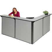Interion® L-Shaped Reception Station, 80"W x 80"D x 44"H, Gray Counter, Gray Panel