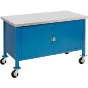 Global Industrial™ Atelier d’armoire mobile - Bord carré stratifié, 60"W x 30"D, Bleu