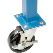 Global Industrial™ 5" Phenolic Swivel Casters with Brakes Blue - Set of 4