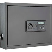 Global Industrial 249329 Wall Mount Laptop Security Cabinet, 19-3/4"W x 4-3/4"D x 15-3/4"H, Gray