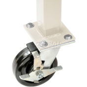 Global Industrial™ 5" Phenolic Swivel Casters with Brakes Tan - Set of 4