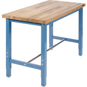 Global Industrial™ 48x24 Adj. Height Workbench Return - Square Tube Leg, Maple Square Edge Blue