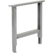 Global Industrial™ Adjustable Height Steel C-Channel Leg For Workbench, 30"D, Gray, Each