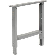Global Industrial Adjustable Height Steel C-Channel Leg For Workbench, 30"D, Gray, Each
