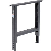 Global Industrial™ Adjustable Height Steel C-Channel Leg For Workbench, 30"D, Black, Each