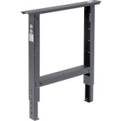 Global Industrial Adjustable Height Steel C-Channel Leg For Workbench, 36"D, Black, Each