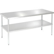 Aero Manufacturing Workbench W/Undershelf, 14 Ga. 304 Series Stainless, 96"W x 30"D