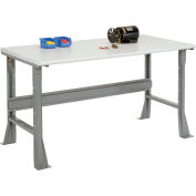 Global Industrial 48 x 30 x 34 Fixed Height Workbench Flared Leg - ESD Safety Edge - Gray