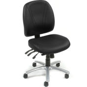 Interion® Multifunction Chair With Mid Back, Vinyl, Black