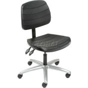 Chaise de bureau ®'Interion avec le milieu du dos, polyuréthane, noir