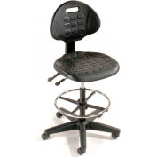 Interion® tabouret ergonomique réglable à 5 voies, noir