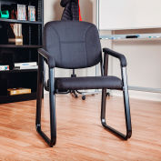 Interion® Guest Chair - Fabric - Black
