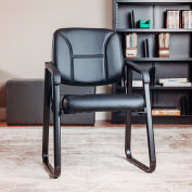 Interion® Chaise de réception - Vinyle - Noir