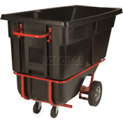 Rubbermaid® Standard Duty Forkliftable Plastic Tilt Truck, 1 Cu. Yd. Cap, 1250 Lbs. Cap, Black