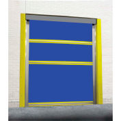 TMI Spring-Loaded Roll-Up Bug Dock Door with PVC Coated Blue Vinyl Panels 10x10