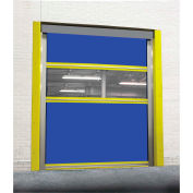 TMI Motorized Roll-Up Dock Door PVC Coated Blue Vinyl Panels & Vision Panel 10x12