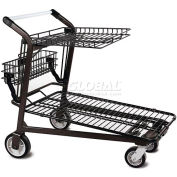 VersaCart® Retractable Tray Top Shelf Lawn & Garden Shopping Cart Dark Gray