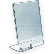 Global Approved 252050 Vert. Countertop Sign Holder W/ Business Card Pocket, 8.5" x 11"