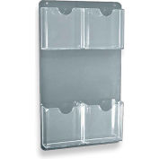 Global Approved 252063, Wall Mount Brochure HLR W/4 Pockets, 9,5"W x 16"H, CLR