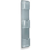 Global Approved 252065, Wall Mount Brochure HLR W/3 Pockets, 5,5"W x 26"H, CLR