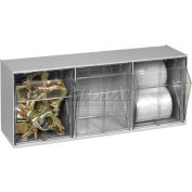 Bac de rangement à 3 compartiments basculants Quantum QTB303, gris