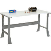 Global Industrial 72 x 30 x 34 Fixed Height Workbench Flared Leg - ESD Square Edge - Gray