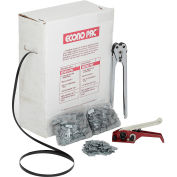 Pac Strapping Polypropylene Kit w/ Tensioner/Sealer & Seals, 9000'L x 1/2" Strap Width Coil, Gray