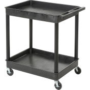 Luxor® STC11 plateau plateau supérieur 2 étagère chariot utilitaire en plastique 24 x 18 4" roulettes